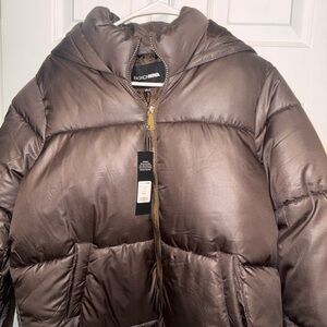 Fashion Nova Chocolate Puffer Jacket